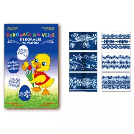 Smršťovací dekorace na vejce 731 košilky modro bílé 12ks