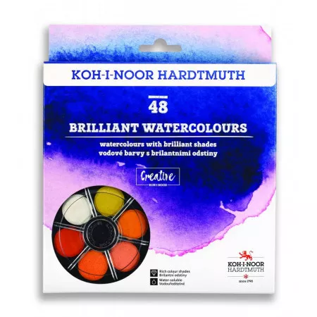 Vodové barvy Koh-i-noor 174507/4 brilantní ANILINKY 48 odstínů