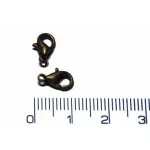 Zapínání karabinka 10x5mm, očko průměr 1mm (staromosaz)