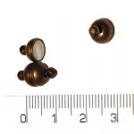 Zapínání magnetické s očkem, délka 11mm, průměr 7mm. (staromosaz)