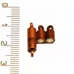 Zapínání magnetické s očkem, délka 16mm, průměr 4mm. (bronz)