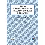 Záznam o provozu vozidel nákladní dopravy číslovaný A4, ET212