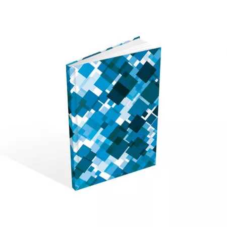 Záznamová kniha A5 MFP 100l/linka ZL5104, motiv: modré čtverce