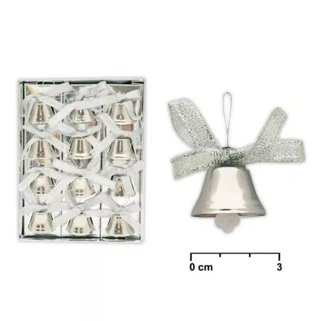 Zvonečky MFP stříbrné 12ks 2,5cm AY10-B001 S