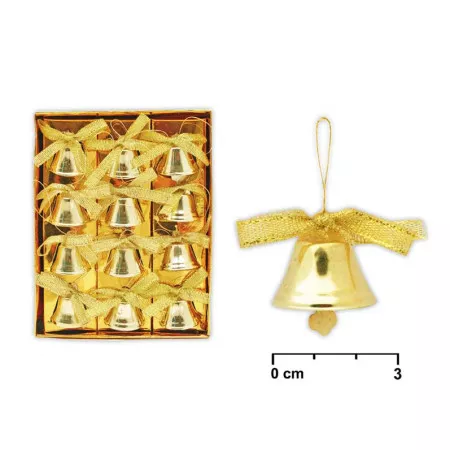 Zvonečky zlaté MFP 12ks 2,5cm 8885071
