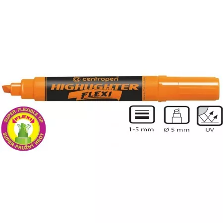Zvýrazňovač Centropen 8542 oranžový FLEXI