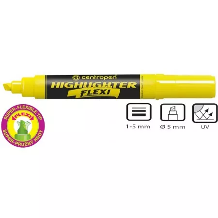Zvýrazňovač Centropen 8542 žlutý FLEXI